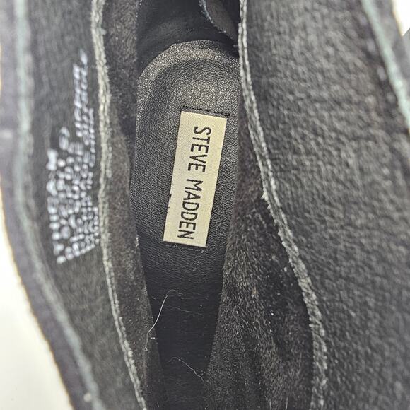 Steve Madden Womans size 6.5 Ithica-M Kid Suede Leather Black Booties Back Zip - Picture 7 of 8